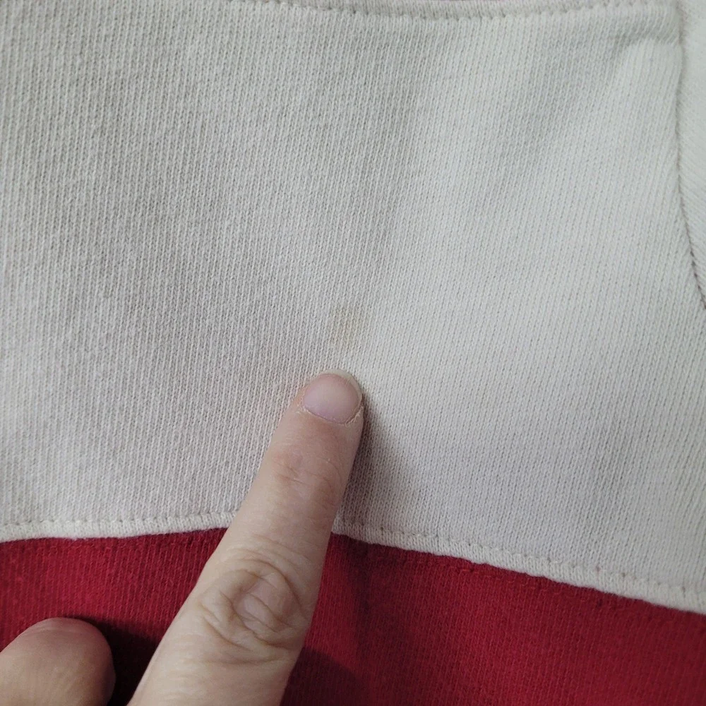 Vintage‎ OshKosh B'gosh Kids Rugby Shirt Long Sleeve Red Cream Stripe Size 6